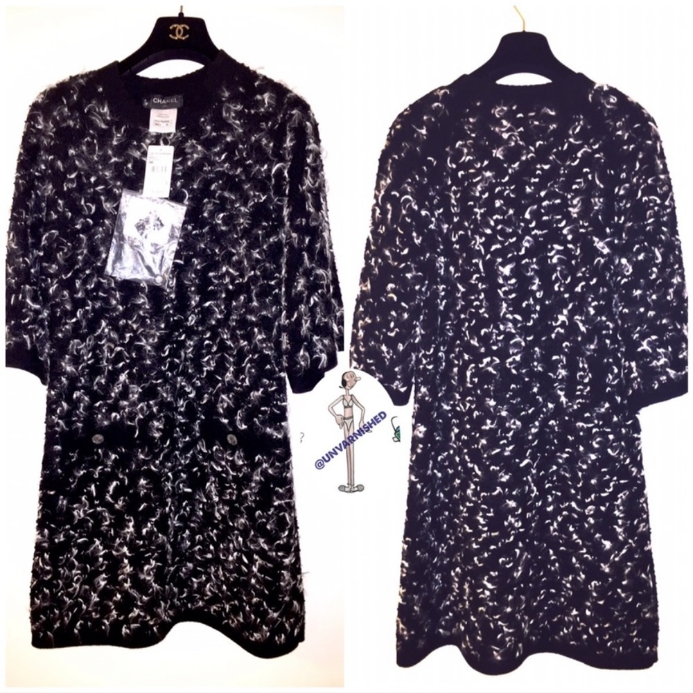 Sold on another platform Chanel sweater dress NWT in black and white